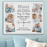 Blessed Grandparents Personalised 6 Photo Collage Faux Canvas Print<br><div class="desc">Celebrate your grandparents with a custom photo collage canvas print. This unique grandparents quote wall print is the perfect gift whether its a birthday, Grandparents day or Christmas. We hope your special keepsake grandparent gift will become a treasured keepsake for years to come. . Quote " Blessed are those who...</div>