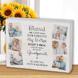 Blessed Grandparents Quote Photo Collage Wooden Box Sign<br><div class="desc">Celebrate your grandparents with a custom photo collage wooden box sign. This unique grandparents quote plaque is the perfect gift whether its a birthday, Grandparents day or Christmas. We hope your special keepsake grandparent gift will become a treasured keepsake for years to come. . Quote " Blessed are those who...</div>