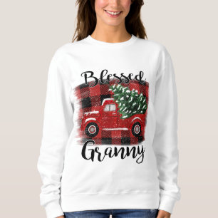 Blessed Granny Red Truck Vintage Christmas Tree Sweatshirt