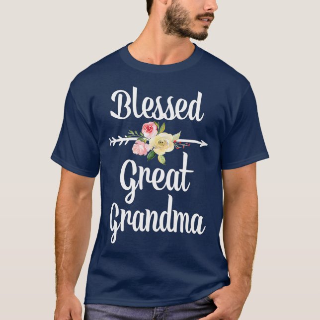 Blessed Great Grandma Flower Arrow Shirt Gift (Front)