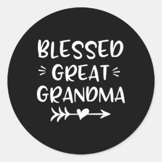 Blessed Great Grandma He Arrow S Classic Round Sticker