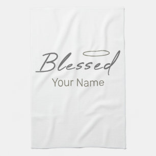 Blessed Halo Religious Design For Christian Gift Tea Towel