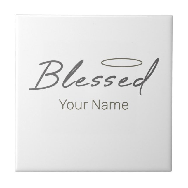 Blessed Halo Religious Design For Christian Gift Tile (Front)