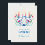 Blessed Hanukkah Flat Holiday Card<br><div class="desc">Send everyone a Hanukkah greeting with this charming, hand-drawn holiday card. (Image by pikisuperstar on Freepik). The card is easy to customise with your wording, font and font colour. Not exactly what you're looking for? All our products can be custom designed to meet your needs at no extra charge. Simply...</div>