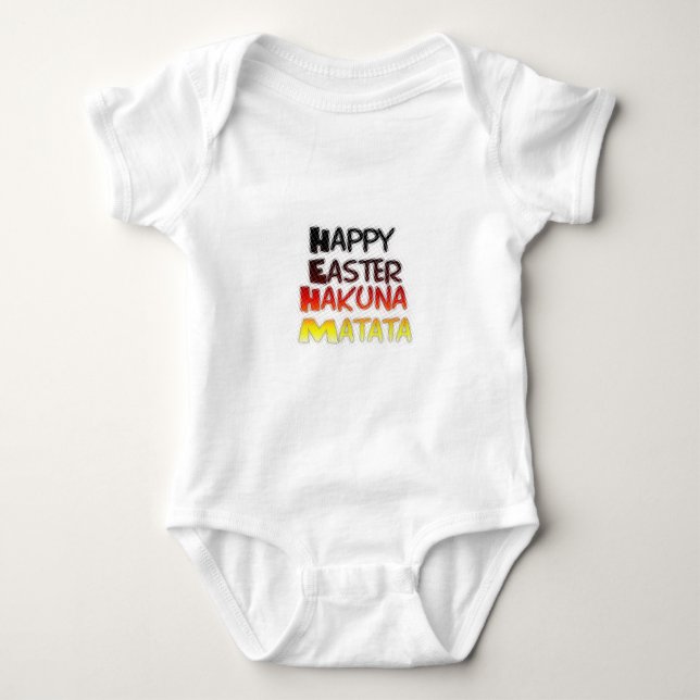 Blessed Happy Easter Hakuna Matata Holiday Season Baby Bodysuit (Front)