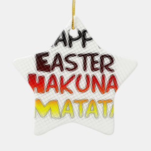 Blessed Happy Easter Hakuna Matata Holiday Season Ceramic Tree Decoration