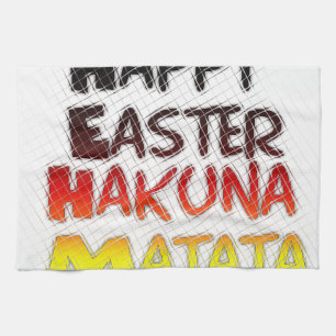 Blessed Happy Easter Hakuna Matata Holiday Season Tea Towel
