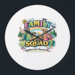 Blessed, Happy & Lucky Together Large Clock<br><div class="desc">Celebrate the power of family with this fun and stylish Family Squad design. Perfect for matching outfits, family gatherings, vacations, and everyday wear. This design highlights love, unity, and the special bond that makes every family a true squad. Great for parents, kids, and relatives who enjoy showing their family pride...</div>