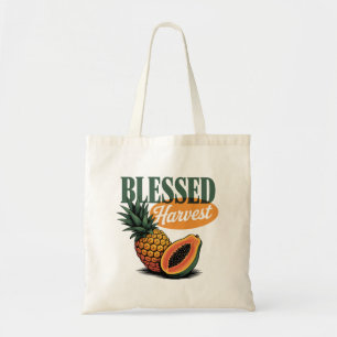 Blessed Harvest Pineapple Papaya Retro Tee Tote Bag