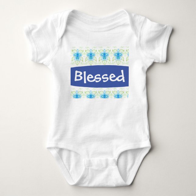 Blessed in Blue Baby Bodysuit (Front)
