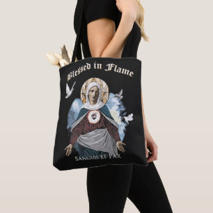 Blessed in Flame - Gothic Design Tote Bag