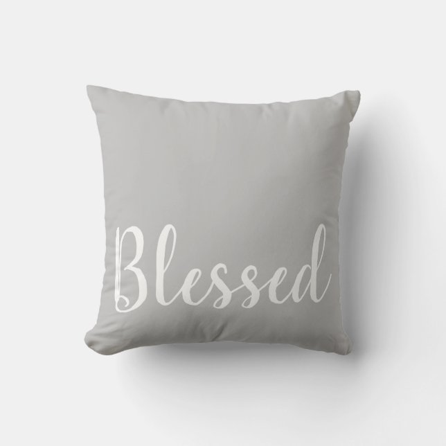 Blessed inspirational Words Throw Pillow (Front)