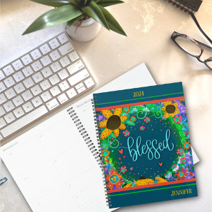 Blessed Inspiring Pretty Floral Personalised Fun Planner