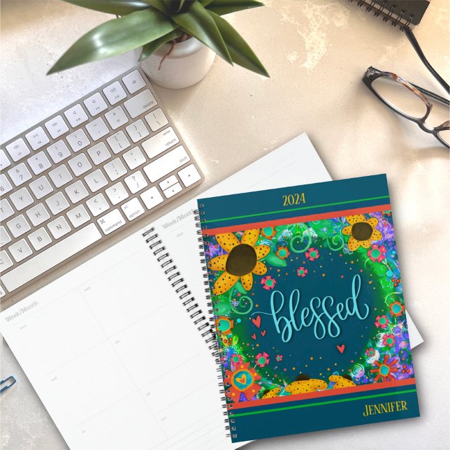 Blessed Inspiring Pretty Floral Personalised Fun Planner (Creator Uploaded)