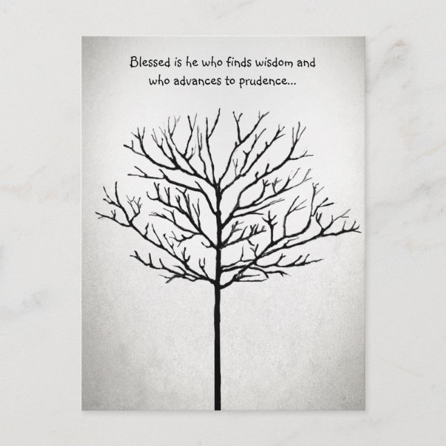 Blessed is He who seeks Wisdom a Tree of Life Postcard (Front)