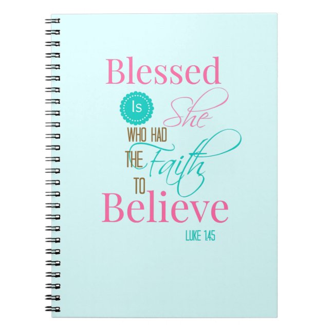 "Blessed is She" aqua faith journal (Front)