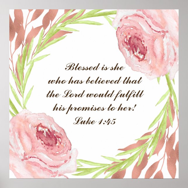 "Blessed is she..." Poster with Rosie Wreath (Front)