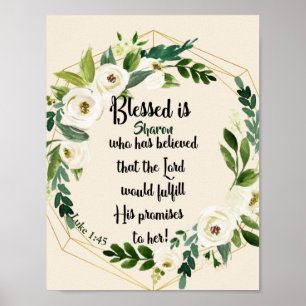 Blessed is she who believed Name Christian Poster