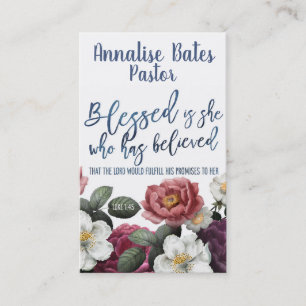 Blessed is She Who Has Believed Bible Quote Business Card