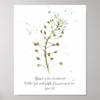 Blessed is she who has believed poster