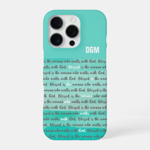 Blessed is the Woman Who Walks with God Teal iPhone 16 Pro Case