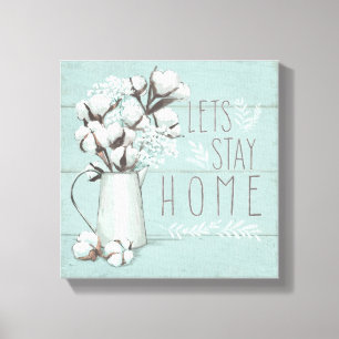 Blessed IV Mint Lets Stay Home Canvas Print
