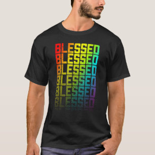 Blessed Lgbtq+ Rainbow Gay Pride Text Fade Graphic T-Shirt