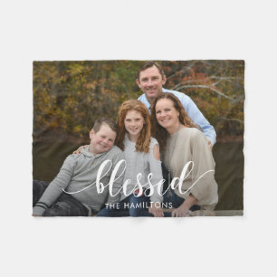 Blessed Life Editable Colour Custom Photo Blanket