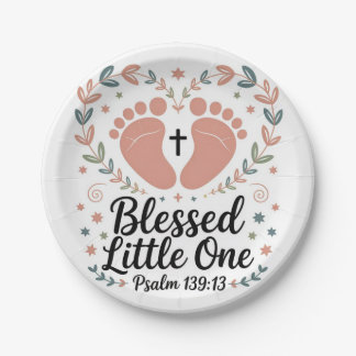 Blessed Little One Paper Plate