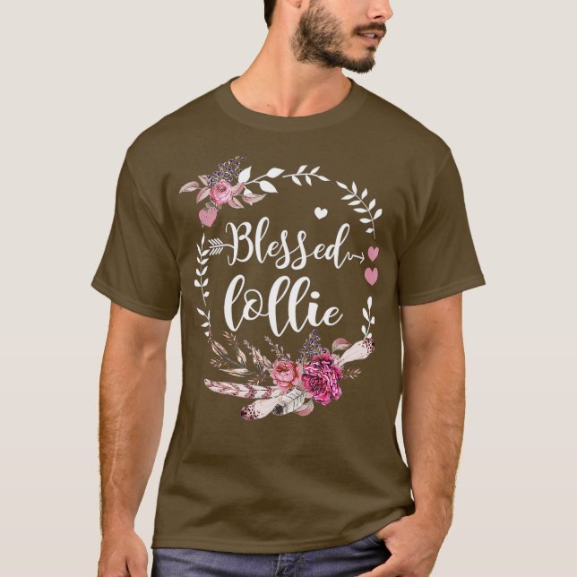 Blessed Lollie  Thanksgiving Floral Funny Gifts T-Shirt (Front)