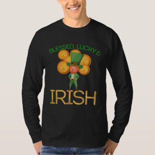 Blessed Lucky & Irish Men Women Kids Patricks Day  T-Shirt