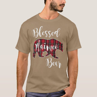 Blessed Maimeo Bear Red Tartan Plaid Fun Grandma G T-Shirt