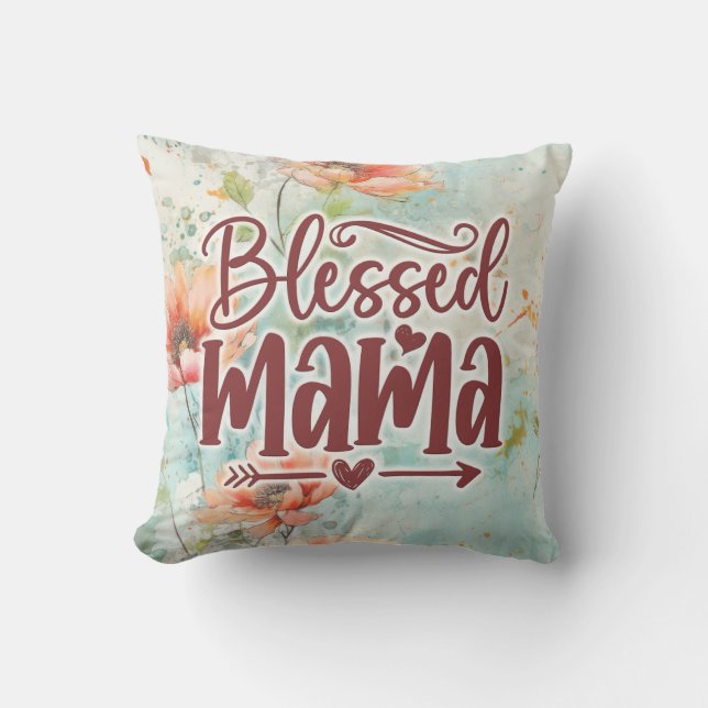 Blessed Mama Garden Floral  Cushion (Front)