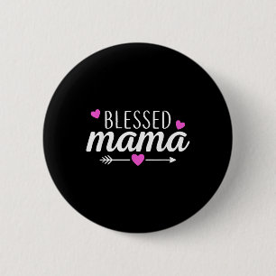 Blessed Mama Grandma Shirt Grandmother Womens Moth 6 Cm Round Badge