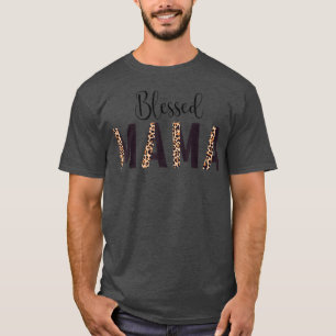 Blessed Mama Leopard Print Mum Thanksgiving Mother T-Shirt