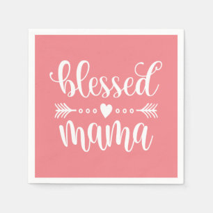 Blessed Mama Mother's Day Quote   Paper Napkin
