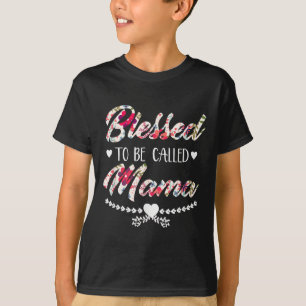 Blessed Mama Or Grandma Quote Graphic Trendy Mummy T-Shirt