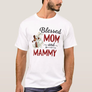Blessed Mammy For Women Flower Decor Mammy T-Shirt