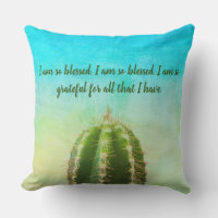 Blessed Mantra With Customisable Text  Throw Pillo