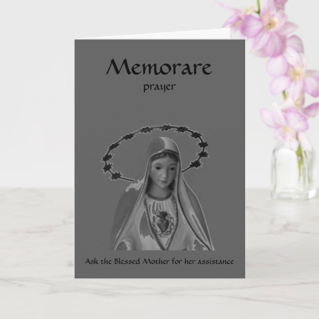 Blessed Mary, Memorare Prayer Card (Orchid)