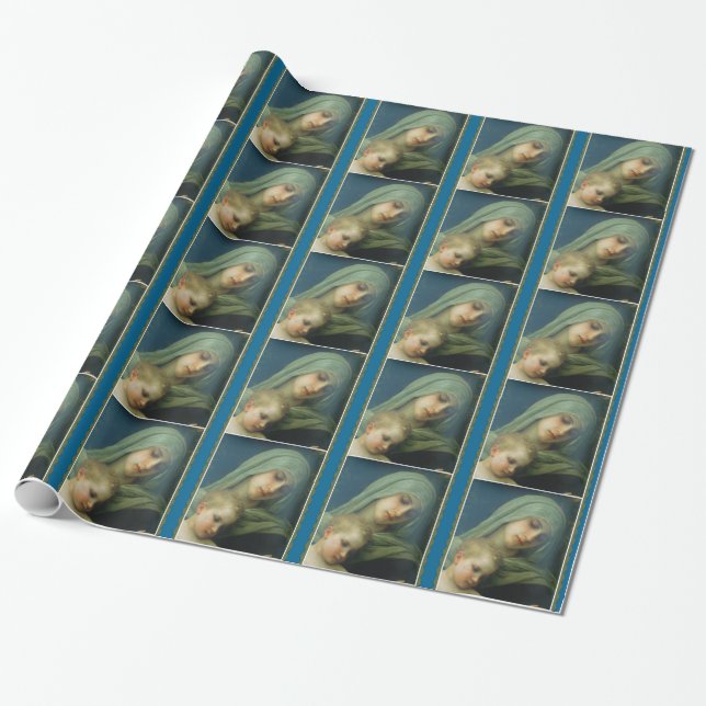 Blessed Mary Virgin with Child Jesus Wrapping Paper (Unrolled)