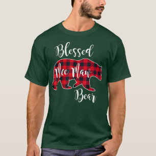 Blessed Mee Maw Bear Red Buffalo Check Plaid Grand T-Shirt