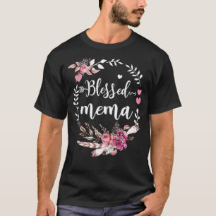 Blessed Mema Thanksgiving Floral T-Shirt
