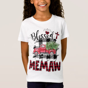 Blessed Memaw Red-plaid Christmas T-Shirt