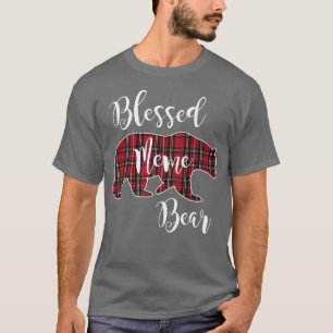 Blessed Meme Bear Red Tartan Plaid Fun Grandma Gif T-Shirt