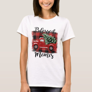 Blessed Memes Red Truck Vintage Christmas Tree T-Shirt