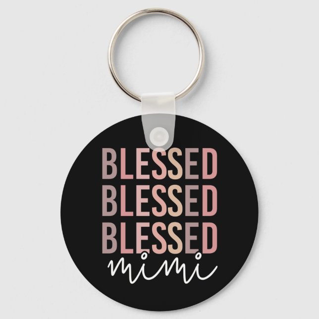 Blessed Mimi | Gifts for Mimi Grandma Key Ring (Front)
