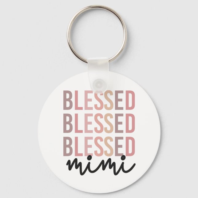 Blessed Mimi | Gifts for Mimi Grandma Key Ring (Front)