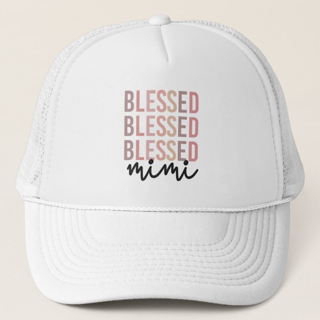 Blessed Mimi | Gifts for Mimi Grandma Trucker Hat (Front)