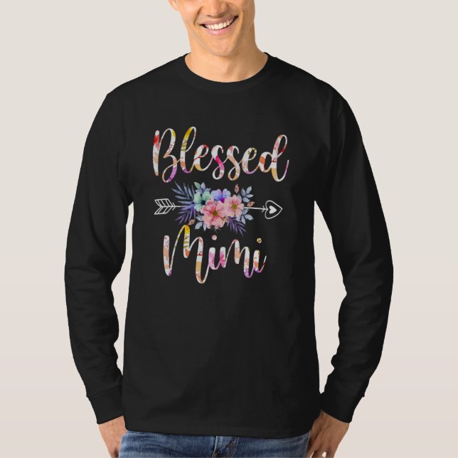 Blessed Mimi Mothers Day Floral T-Shirt (Front)